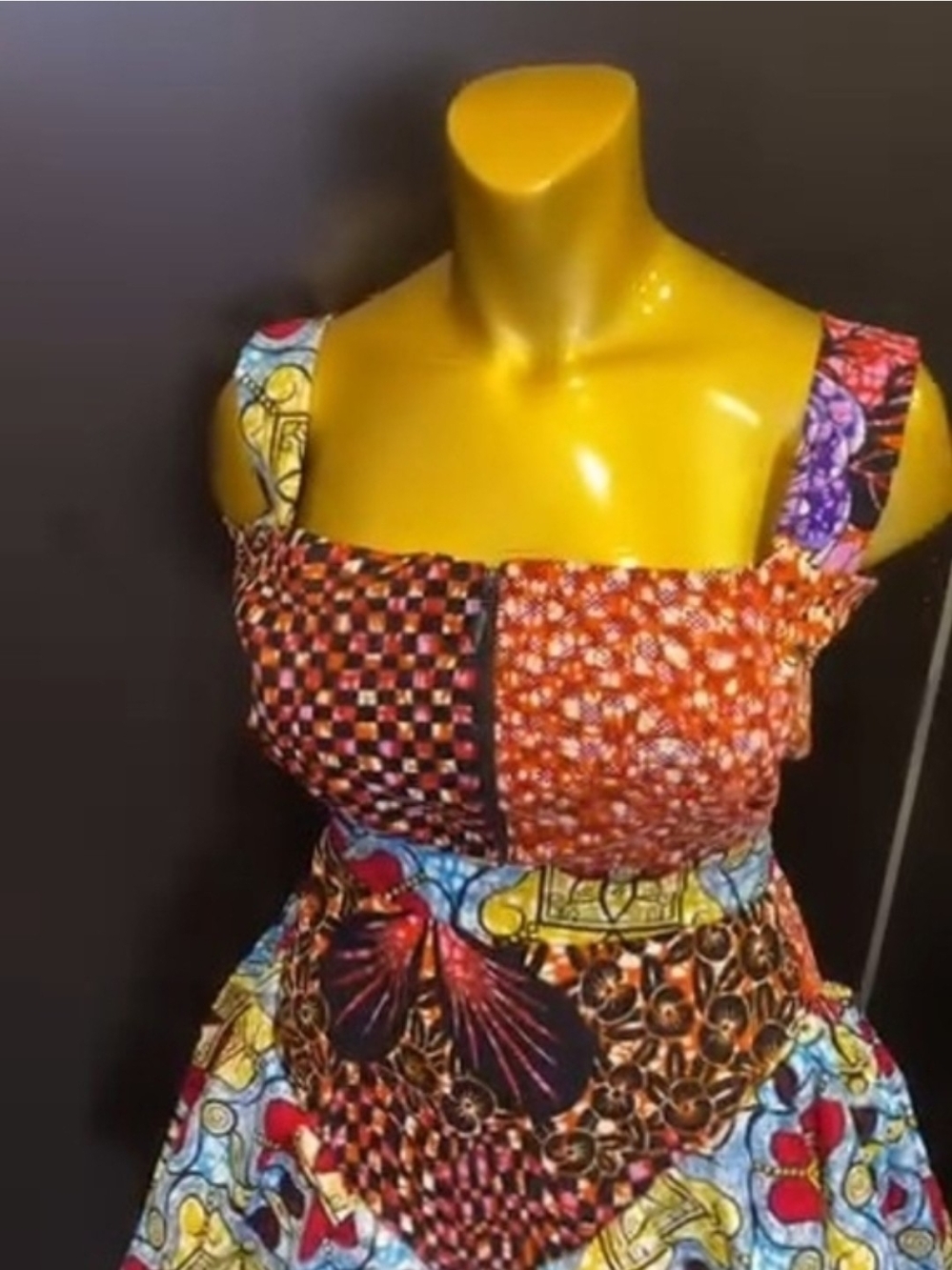 Multi-Color Patchwork Top-skirt Set - Picture 5 of 8
